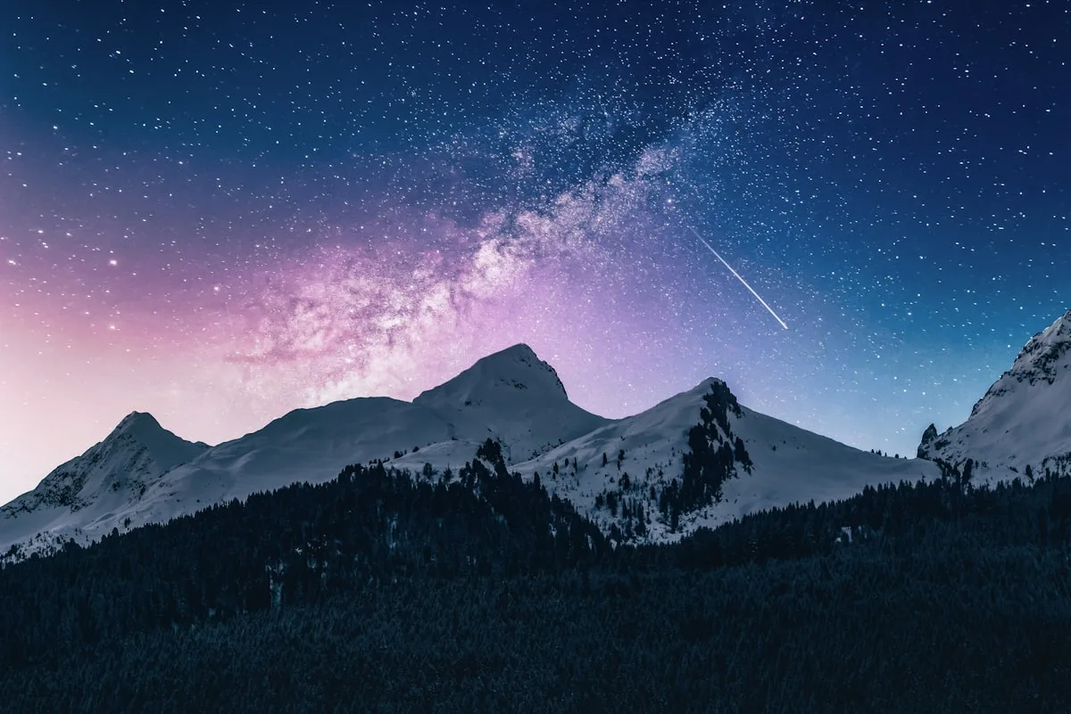 Mountain peak at dawn